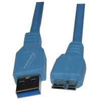USB3.0-Kabel Typ-A Stecker /Typ-B Micro Stecker 3,0M Blau